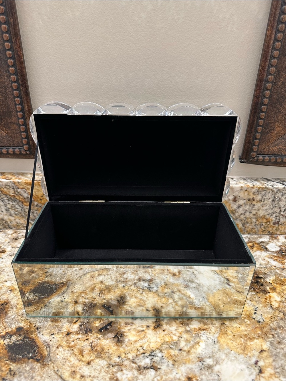 Clear Acrylic Mirrored Makeup Organizer - Crystal Top - Picture 2 of 2